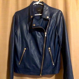 Forever 21 Faux Leather Jacket - Royal Blue